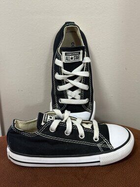 Converse All Star Black Low-Top Canvas Sneakers Infant Toddler Kids Size 10